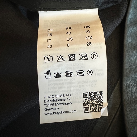 Boss Women's Valega Black Faux Leather A-Line Skirt Size 6 - Picture 9 of 9